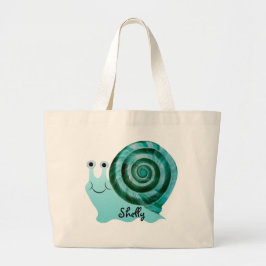 Blauwe slak grote tote bag