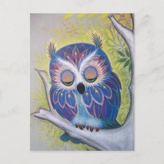  blauwe sleepooi briefkaart (Voorkant)