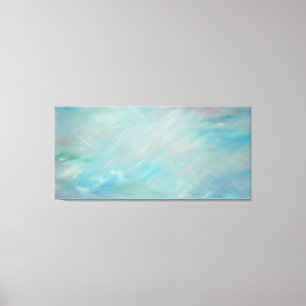 Blauwe smog drijvende acryl hedendaagse abstracte canvas afdruk