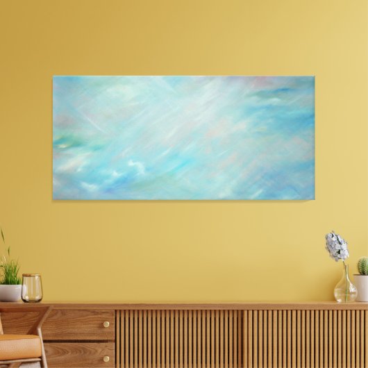 Blauwe smog drijvende acryl moderne abstracte kuns canvas afdruk (Insitu (Woonkamer))