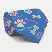 Blauwe smoochy pooch stropdas (Opgerold)