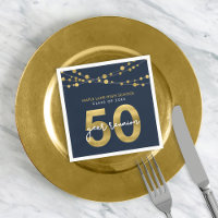 Blauwe snaren van lichten 50 jaar klasse reünie