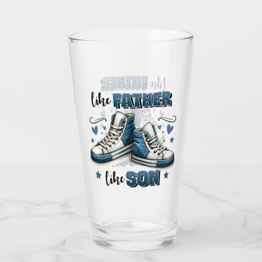 Blauwe Sneakers als vader, als zoon Glas (Voorkant)
