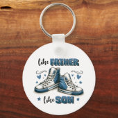 Blauwe Sneakers als vader, als zoon Sleutelhanger (Voorkant)
