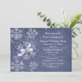 Blauwe sneeuw Collectieve feestdag Uitnodiging (Staand voorkant)