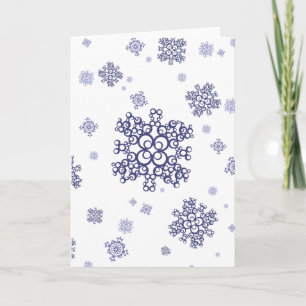 Blauwe Sneeuw Feestdagen Kaart