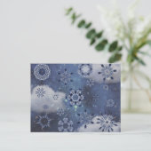 Blauwe sneeuw feestdagenkaart (Staand voorkant)