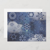 Blauwe sneeuw feestdagenkaart (Voorkant / Achterkant)