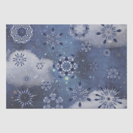 Blauwe sneeuw tissuepapier (Voorkant)
