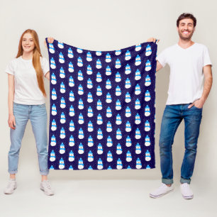 Blauwe sneeuwman in Flurry Fleece Deken