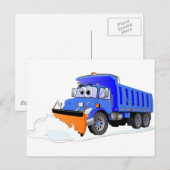 Blauwe sneeuwploeg Cartoon dump truck Briefkaart (Voorkant / Achterkant)