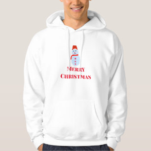 Blauwe sneeuwpop Kerstmis vrolijk Kerstmis voeg na Hoodie