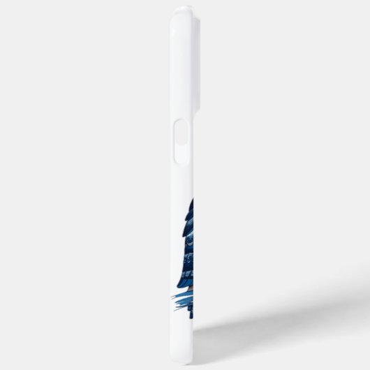 Blauwe sneeuwuil houtsnijwerk Case-Mate iPhone case (Achterkant / Rechts)