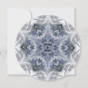 Blauwe Sneeuwvlok Kaleidoscoop Design Invitation Kaart