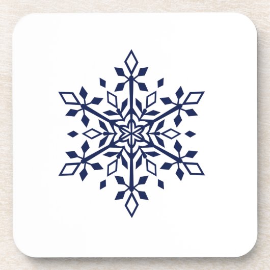 Blauwe sneeuwvlok op hard plastic onderzetter (Voorkant)