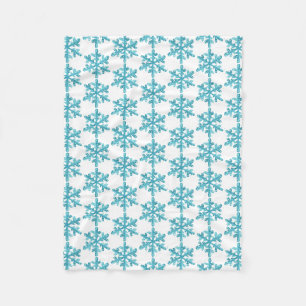 Blauwe sneeuwvlok patroon winter fleece deken