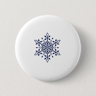 Blauwe sneeuwvlok ronde button 5,7 cm