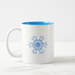 Blauwe Sneeuwvlok Tweekleurige Koffiemok