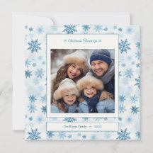 Blauwe Sneeuwvlok Vierkant Aquarel Familie Foto