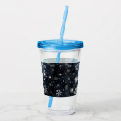 blauwe sneeuwvlok voor Kerstmis/winter Acryl Drinkbeker (Achterkant)