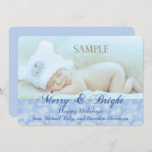 Blauwe sneeuwvlok Vrolijk en helder Sjabloon kerst (Voorkant / Achterkant)