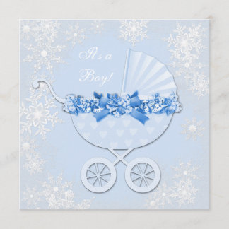 Blauwe Sneeuwvlok Winter Wonderland Baby Shower Kaart