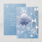 Blauwe sneeuwvlok Winter Wonderland RSVP (Voorkant / Achterkant)