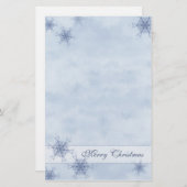 Blauwe sneeuwvlokken briefpapier (Voorkant / Achterkant)