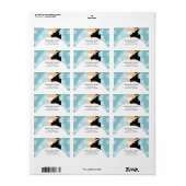 Blauwe sneeuwvlokken bruid en bruidegom etiket (Full Sheet)