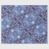 Blauwe sneeuwvlokken cadeaupapier (Vlak)