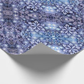 Blauwe sneeuwvlokken cadeaupapier (Hoek)