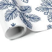 Blauwe sneeuwvlokken cadeaupapier (Rol Hoek)