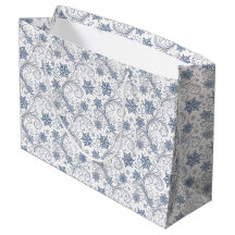 Blauwe Sneeuwvlokken en Wervelingen Kleinere Print