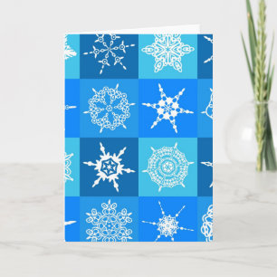 Blauwe sneeuwvlokken feestdagen kaart