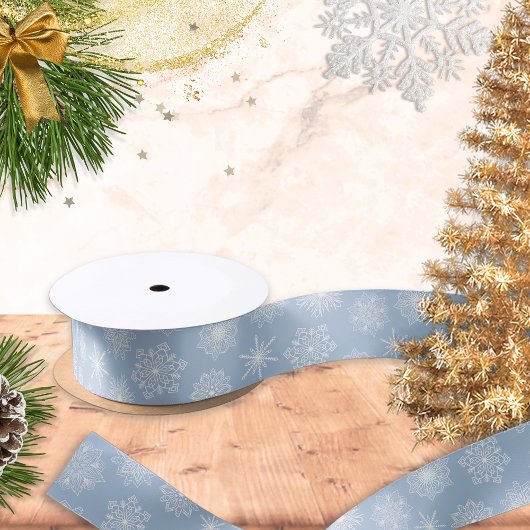 Blauwe sneeuwvlokken Feestdagen Kerstmis Lint