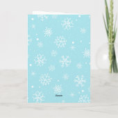 Blauwe Sneeuwvlokken Grappige Aardappel Kerst Kaart (Achterkant)