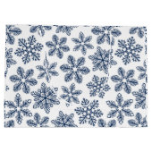 Blauwe sneeuwvlokken groot cadeauzakje (Achterkant)