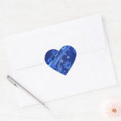 Blauwe sneeuwvlokken hart sticker (Envelop)