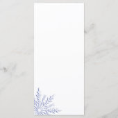 Blauwe sneeuwvlokken in het menu White Winter Wedd (Achterkant)