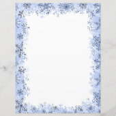 Blauwe sneeuwvlokken Kerstmis briefpapier (Voorkant)