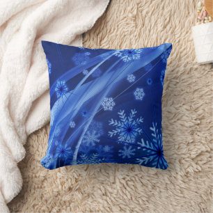 Blauwe sneeuwvlokken kussen