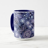 Blauwe sneeuwvlokken mok (Voorkant links)