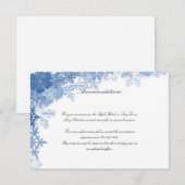 Blauwe sneeuwvlokken op White Wedding Insert Kaart (Voorkant / Achterkant)