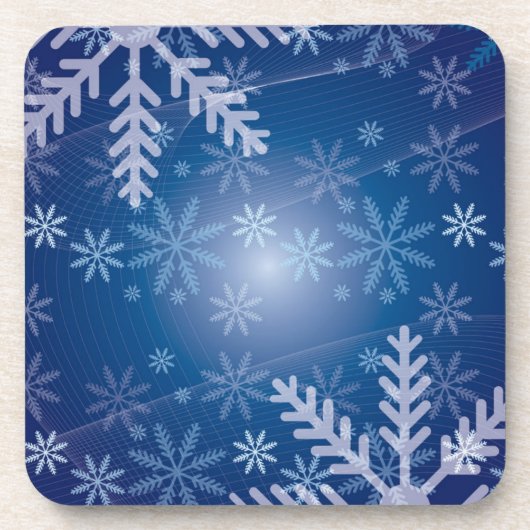 Blauwe sneeuwvlokken Reeks kurkOnderzetters Onderzetter (Voorkant)