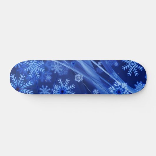 Blauwe sneeuwvlokken skateboard (Horizontaal)