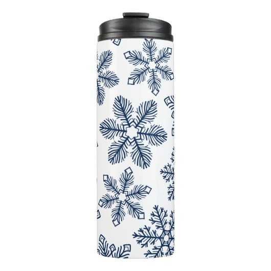 Blauwe sneeuwvlokken thermosbeker (Voorkant)