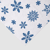 Blauwe sneeuwvlokken tissuepapier (Detail)