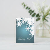 blauwe sneeuwvlokken voor putkaarten informatiekaartje (Staand voorkant)