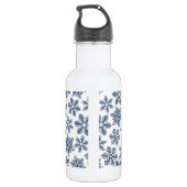 Blauwe sneeuwvlokken waterfles  (Achterkant)