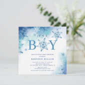 Blauwe sneeuwvlokken Winter Het is Boy Baby shower Kaart (Staand voorkant)